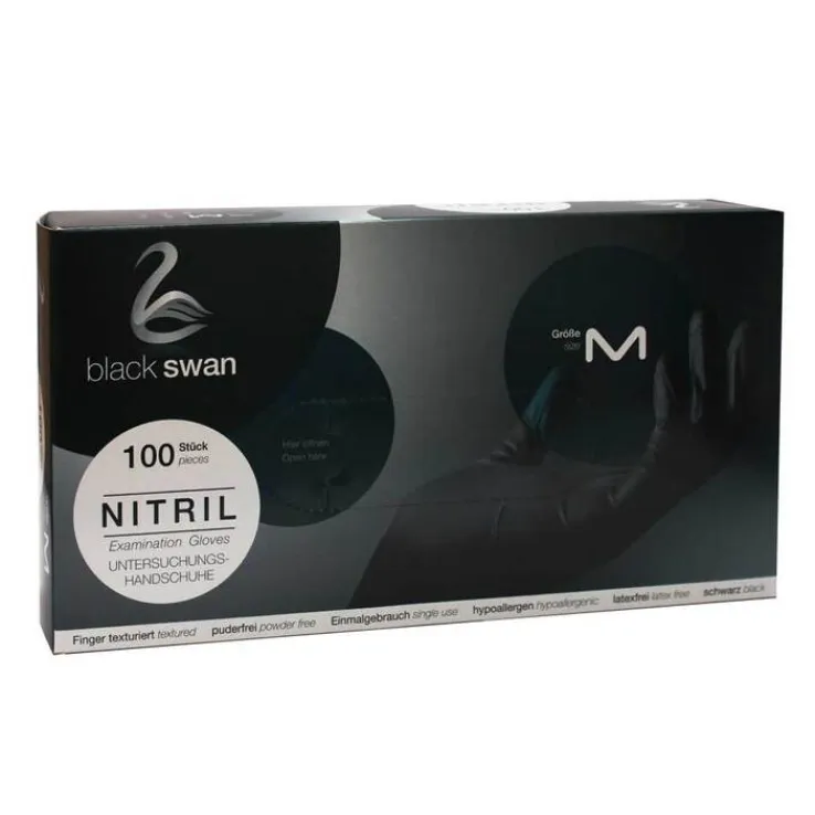 Nitril Handschuhe puderfrei Größe M schwarz, 100 St