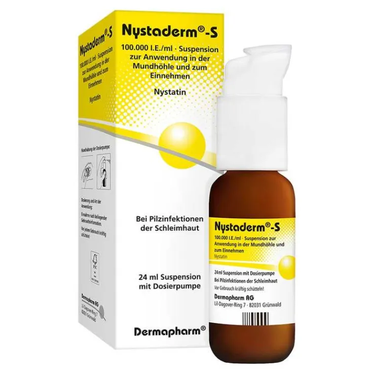 Nystaderm-S Suspension mit Dosierpumpe, 24 ml
