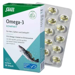 Omega-3 Kompakt aus reinem Alaska-Seelachsöl Salus, 30 St
