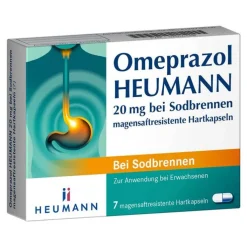 Omeprazol HEUMANN 20 mg bei Sodbrennen magensaftresistent Hartk., 7 St