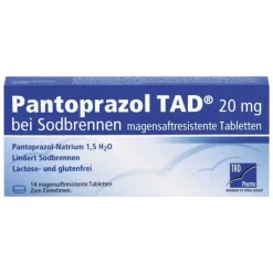 Pantoprazol TAD 20 mg b.Sodbrenn. magensaftresistent Tabletten, 14 St