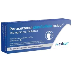 Paracetamol plus Coffein axicur® 350 mg/50 mg Tabletten, 20 St