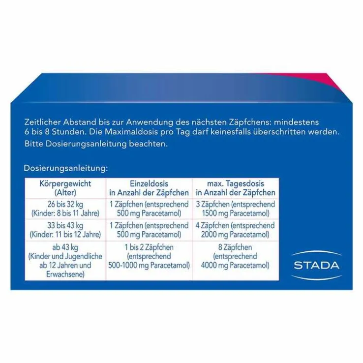 Paracetamol STADA® 500 mg Zäpfchen, 10 St