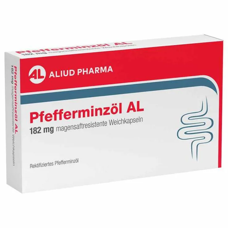 Pfefferminzöl AL 182 mg magensaftresistent Weichkapseln bei Reizdarm, 60 St