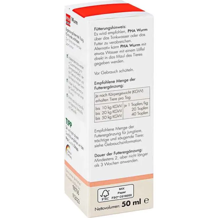 PHA Wurm Tropfen für Hunde / Katzen, 50 ml