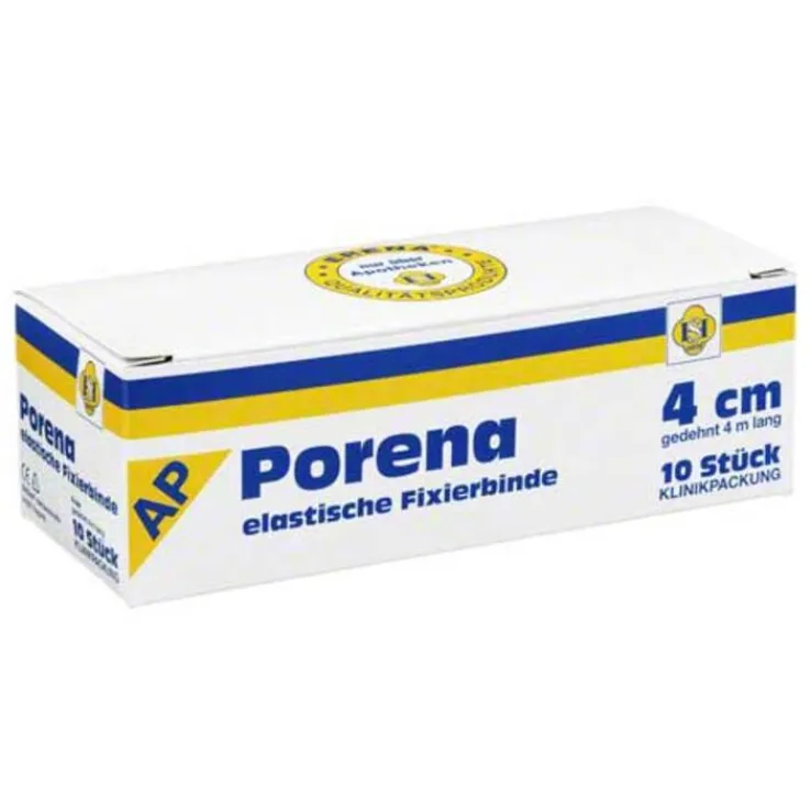 Porena elastische Mullbinde binde 4cm ohne Cello weiß, 10 St