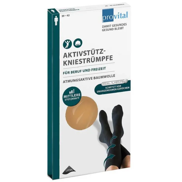Provital Aktivstützkniestrümpfe Herren Größe 39 - 42 beige, 2 St