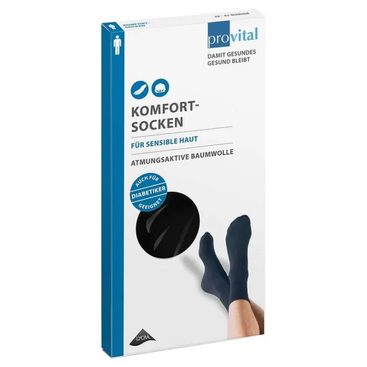 Provital Komfortsocken men Größe 43 - 46 schwarz, 2 St