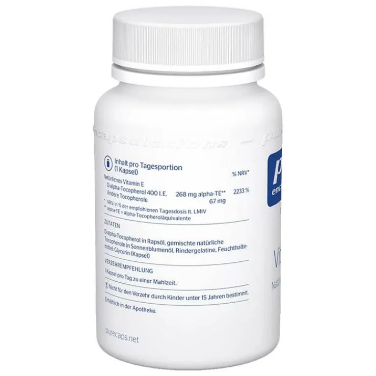Pure Encapsulations Vitamin E Kapseln, 90 St