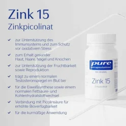 Pure Encapsulations Zink 15 Zinkpicolinat Kapseln, 180 St
