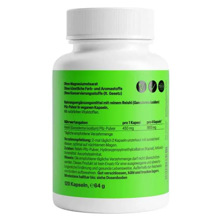 Reishi Pulver Kapseln, 120 St