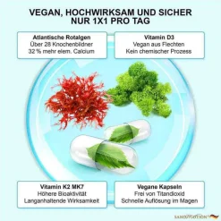 Sanomotion Strength K2 + D3 + Ca + Mg vegan Kapseln, 90 St