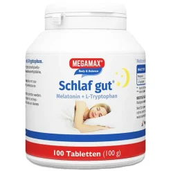 Schlaf Gut Melatonin + L-Tryptophan Tabletten, 100 St