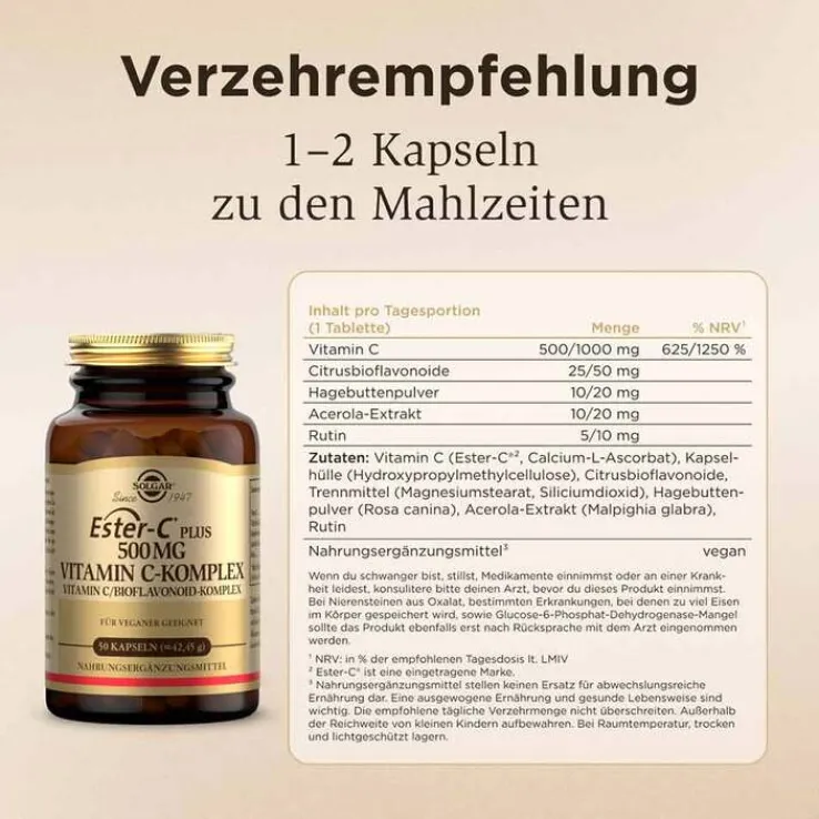 Solgar Ester-C plus 500 mg Kapseln, 50 St