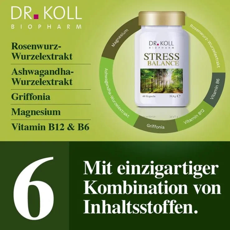 Stress Balance Dr. Koll Vitamin B6 + B12 + Magnesium, 60 St