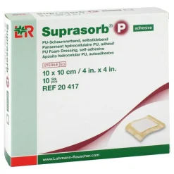 Suprasorb P PU-Schaumv.10x10 cm selbstklebend, 10 St