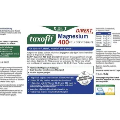 Taxofit Magnesium 400 + B1 + B6 + B12 + Folsäure 800 Granulat, 20 St
