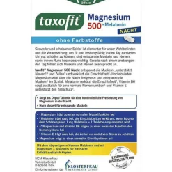 Taxofit Magnesium 500 Nacht + Melatonin Tabletten, 30 St