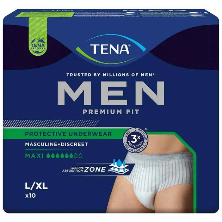 TENA® MEN PREMIUM FIT Pants Maxi L/XL bei Inkontinenz, 10 St