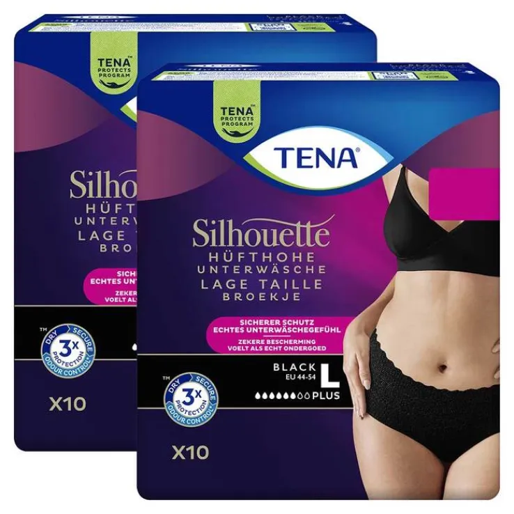 Tena Silhouette Plus L black Inkontinenz Pants, 2X10 St