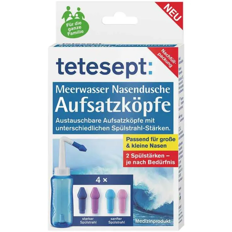 tetesept Meerwasser Nasendusche Aufsatzköpfe, 4 St
