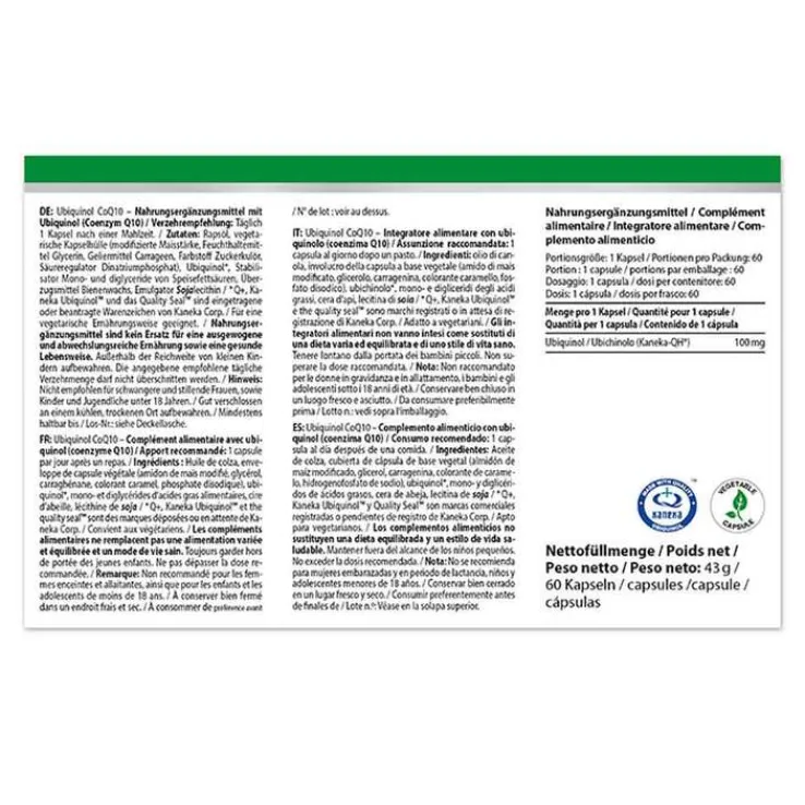 Ubiquinol COQ10 100 mg hochdosiert Weichkapseln, 60 St