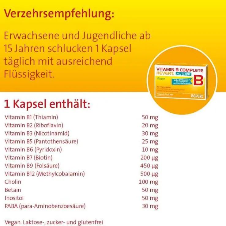 Vitamin B Complete Hevert all-in-one Kapseln, 60 St