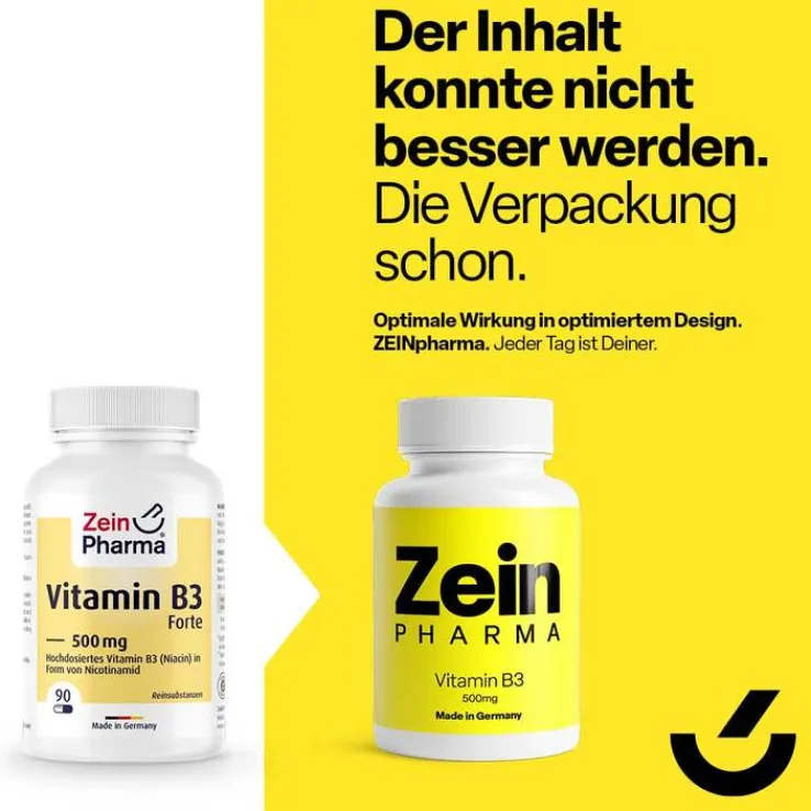 Vitamin B3 Forte Niacin 500 mg Kapseln, 90 St