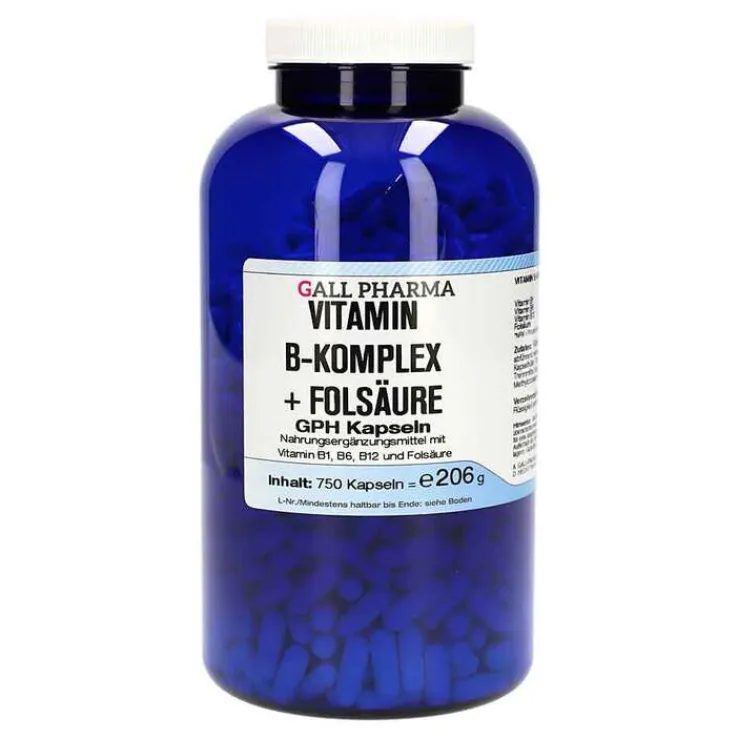 Vitamin B Komplex + Folsäure GPH Kapseln, 750 St
