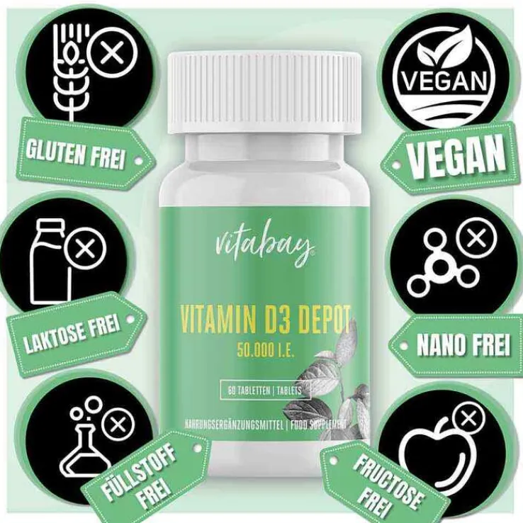 Vitamin D3 Depot 50.000 I.E. Cholecalciferol Tabletten , 60 St