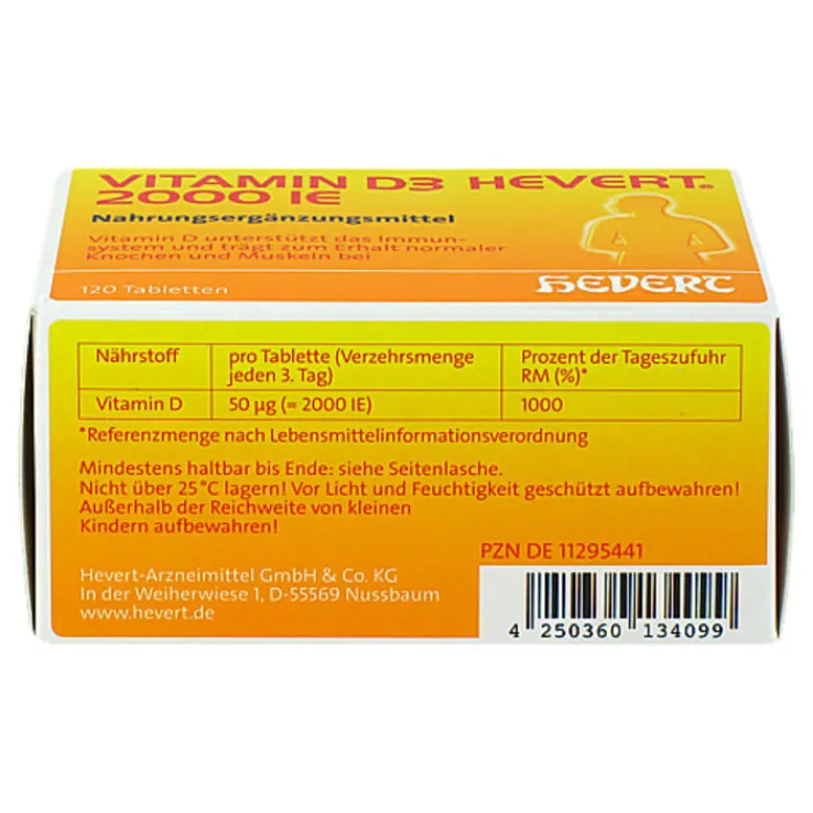 Vitamin D3 Hevert 2.000 I.E. Tabletten, 120 St