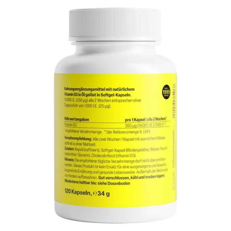 Vitamin D3 14.000 I.E. Softgel-Kapseln Zeinpharma, 120 St