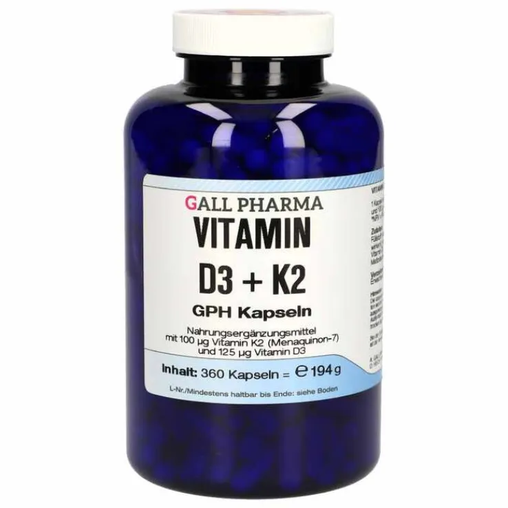 Vitamin D3 + K2 GPH Kapseln, 360 St