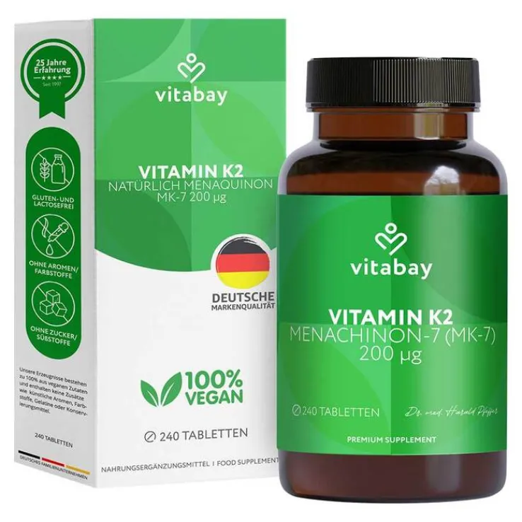 Vitamin K2 200 µg MK-7 vegan Tabletten, 240 St