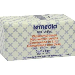Vlieskompressen 5x5 cm unsteril 4fach, 100 St