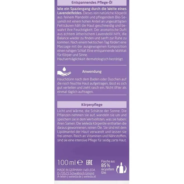 Weleda Lavendel entspannendes Pflege-Öl, 100 ml
