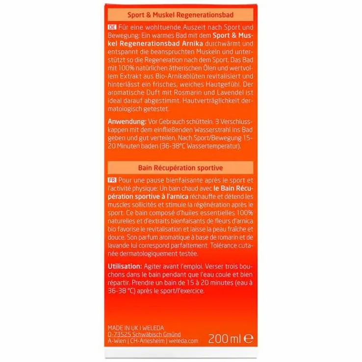 Weleda Sport und Muskel Regenerationsbad Arnika, 200 ml