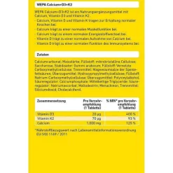 Wepa Calcium + D3 + K2 Tabletten, 30 St
