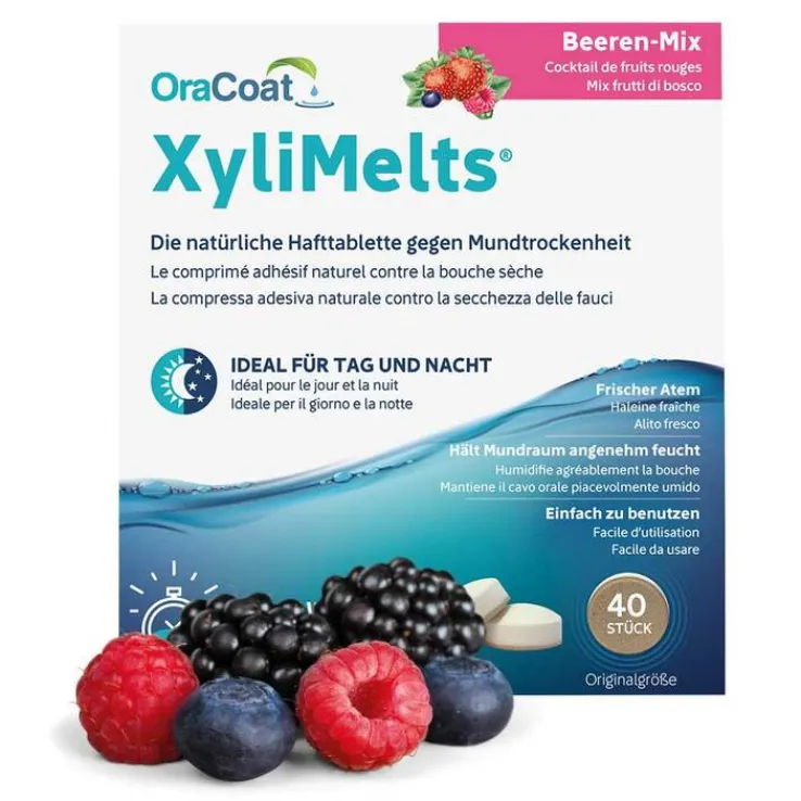 Xylimelts Hafttabletten Beeren-Mix Oracoat, 40 St