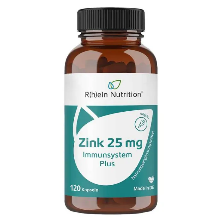 Zink 25 mg Immunsystem Plus hochdosiert + vegan Kapseln , 120 St