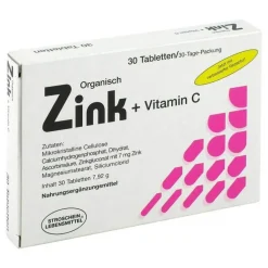Zink Organisch + Vitamin C Tabletten, 30 St