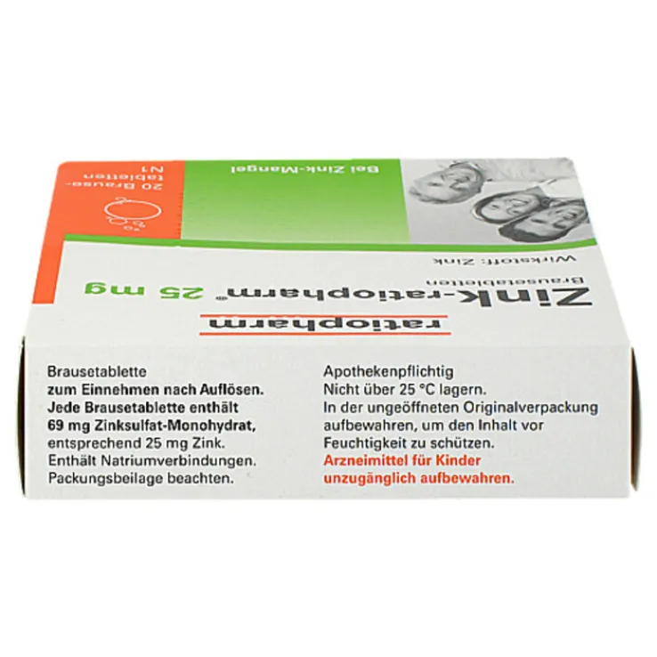 Zink Ratiopharm 25 mg Brausetabletten, 20 St